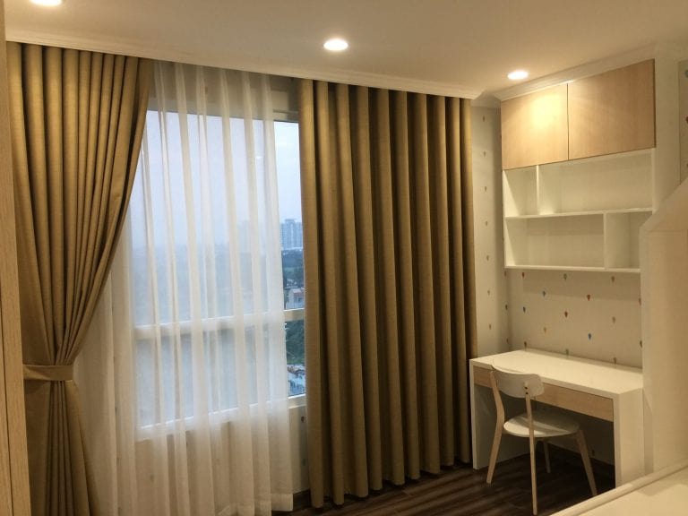 rèm phòng khách phong cách hàn quốc với gam màu nhẹ nhàng